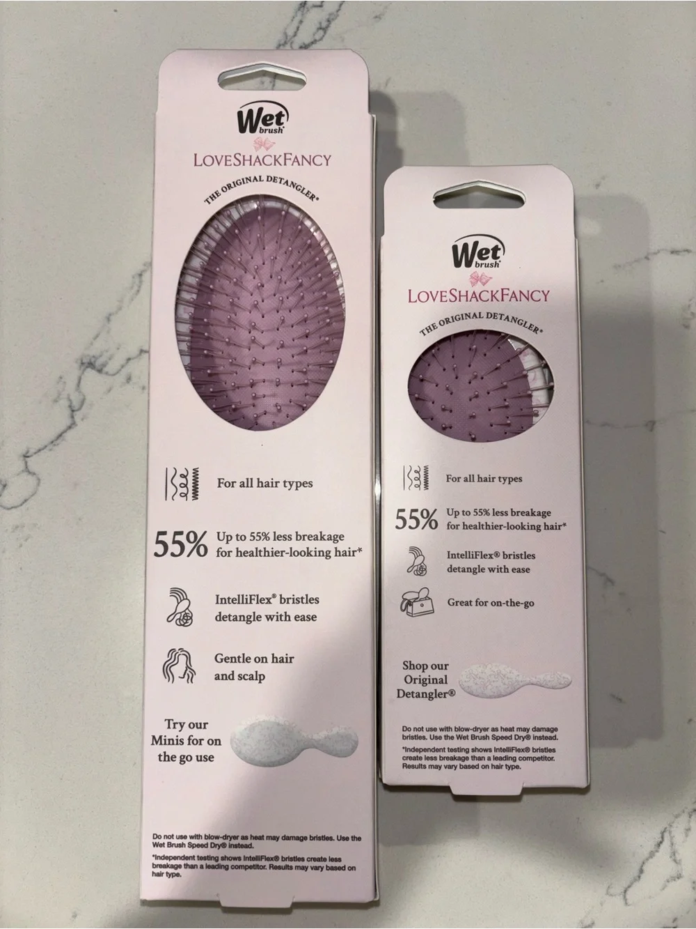 LoveShackFancy Wet Brush Detangler Set - White with Pink Floral Bows